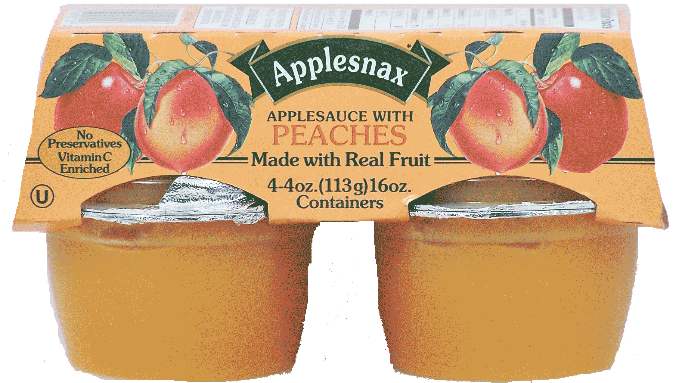Applesnax&nbsp;&nbsp;applesauce with peaches, made with real fruit Full-Size Picture